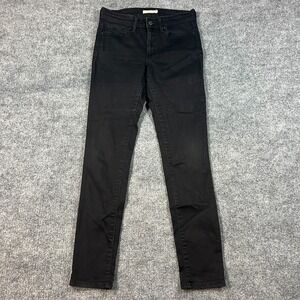 Levi's 711 Skinny Jeans Womens 27 Black Denim Cotton Stretch Dark Wash Mid Rise